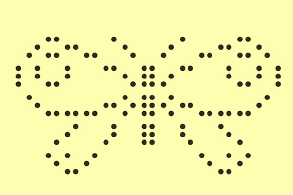 Braillemuster eines Schmetterlings